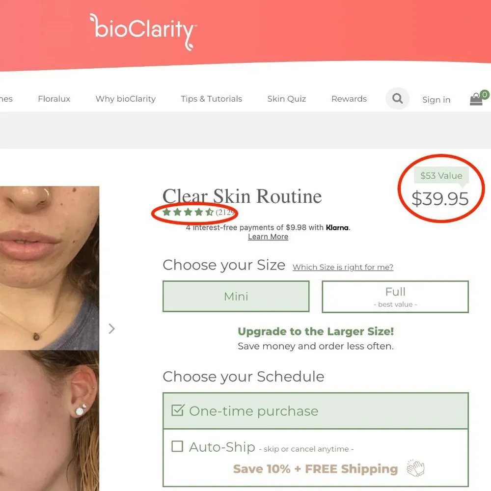 🌸 NWT bioClarity Clear Skin Routine for Acne Prone Skin (4 piece kit) NIB